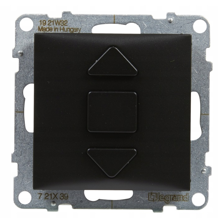 Legrand SUNO redőnykapcsoló 3 állású matt fekete 6A 250V 1 modul
