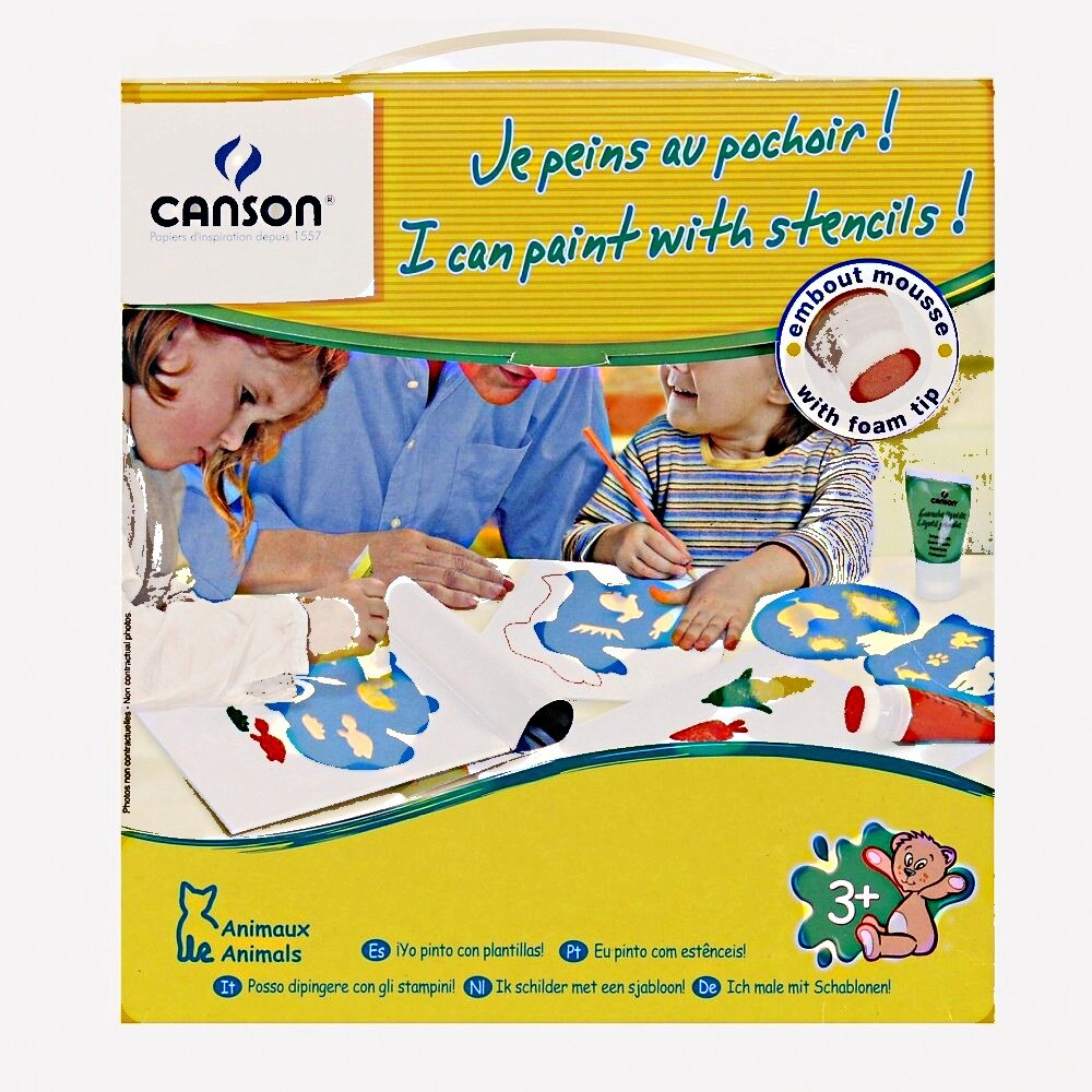 Trusa distractiv educativa CANSON Pictez cu sabloane! - Animale