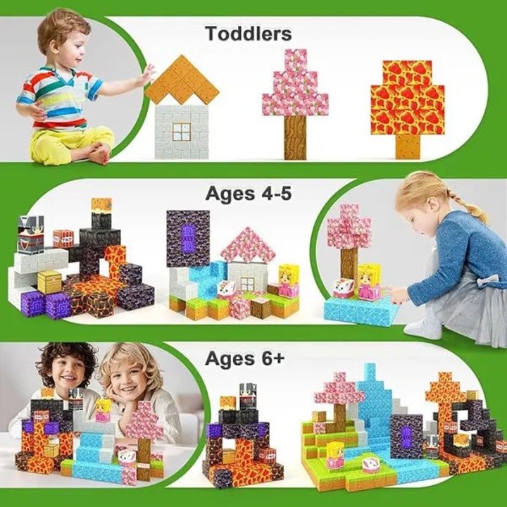Set 150 cuburi magnetice constructie, ABS, multicolor, 2x2x2cm
