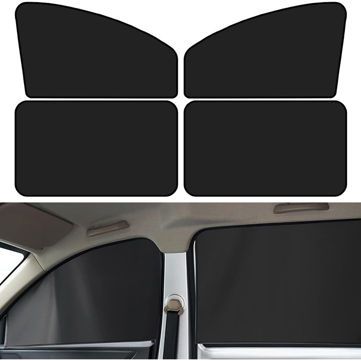 Set 4 draperii magnetice auto, negru, universal, 4 piese