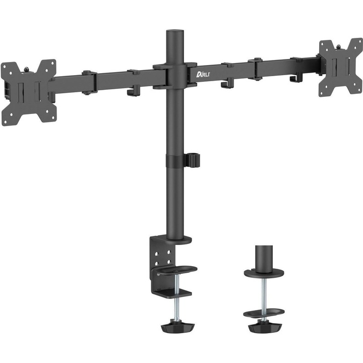 Suport birou Arli pentru 2 monitoare 17-27 inch negru 10-85mm