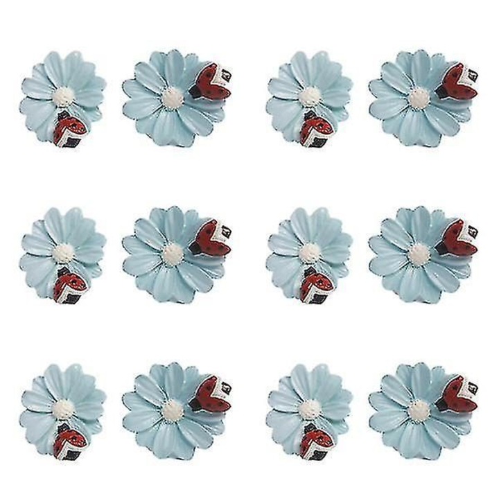 Set 12 carlige perdea dus, rasina, albastru cer, 6x3.5x1cm