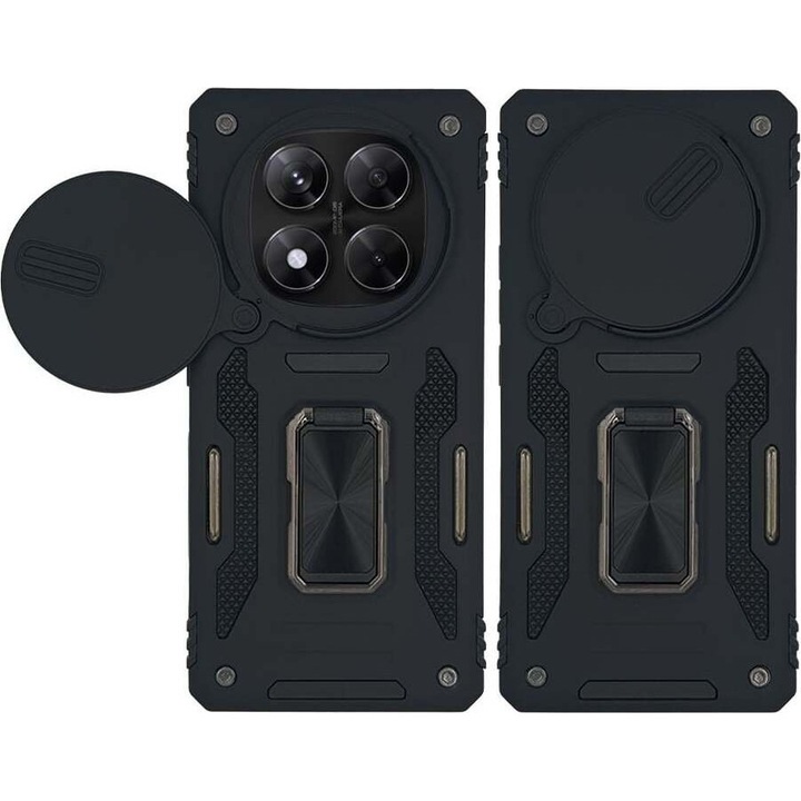 Husa telefon Sonique Ring Armor Camshield negru 14x7cm