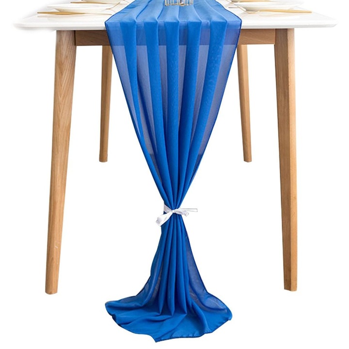 Chiffon asztali futó, 72x305cm, rózsaarany, elegáns, rendezvényekre