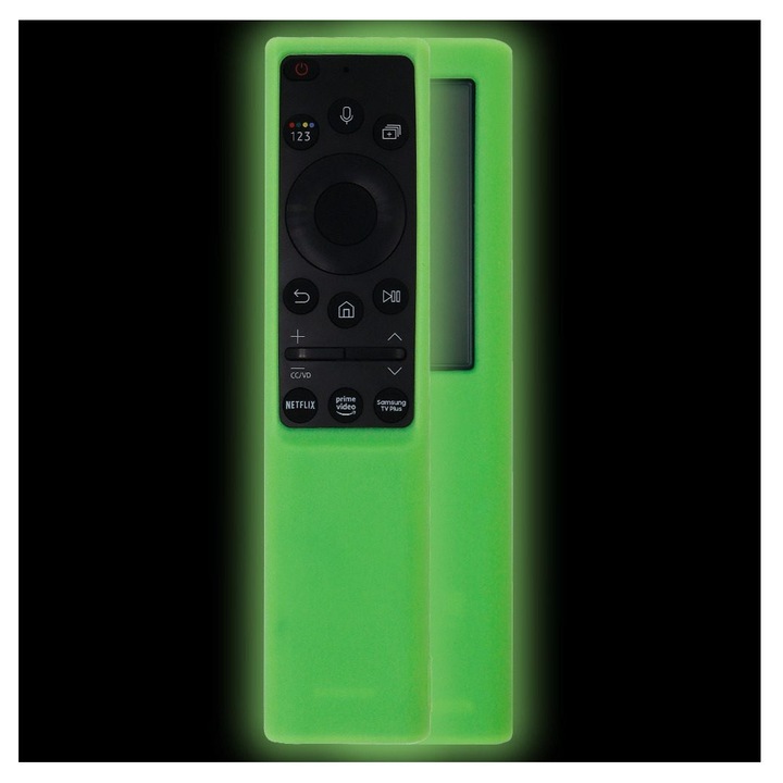Husa siliconica telecomanda, verde fosforescent, 16x3.7x1.5cm