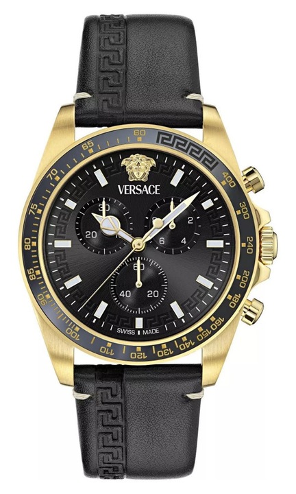 Мъжки часовник Versace VE0H00225, черен, златист, 43x11мм