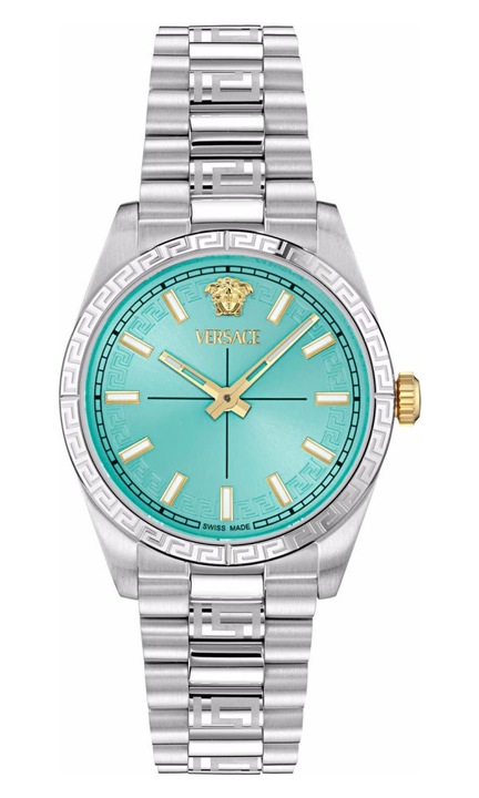 Ceas dama Versace VE0E00225, albastru, otel inoxidabil, 32x7mm