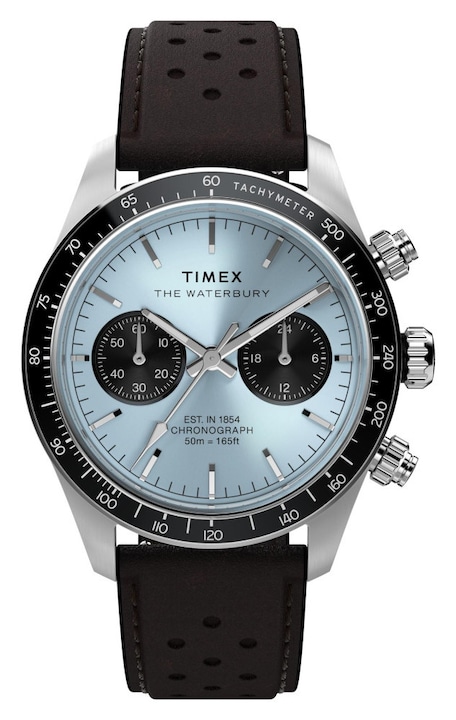 Ceas barbatesc Timex Waterbury Heritage, cronograf, maro, 39x13mm