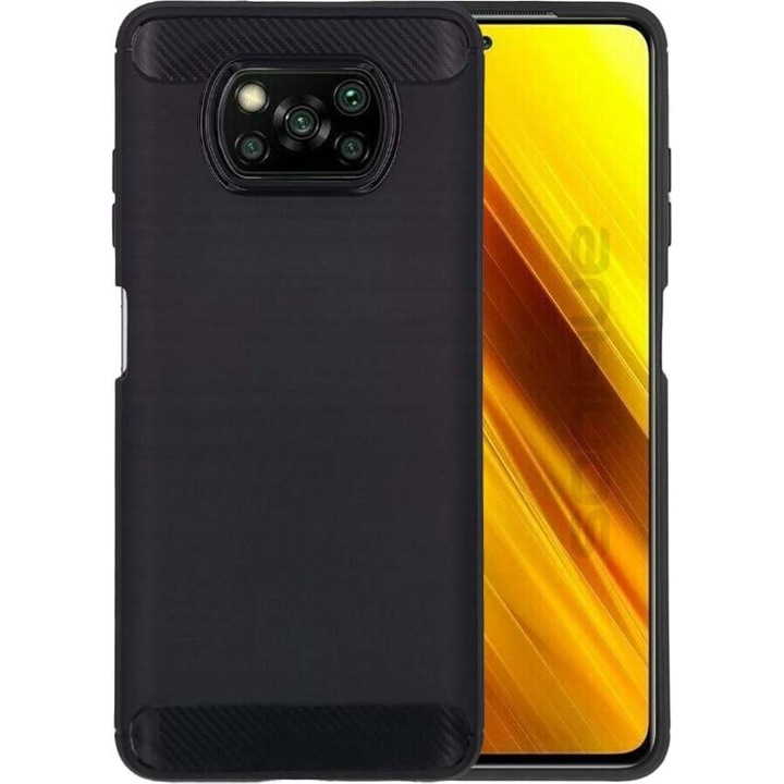 Husa telefon Sonique Carbon Brushed TPU negru Xiaomi Poco X3 NFC x Poco X3 Pro