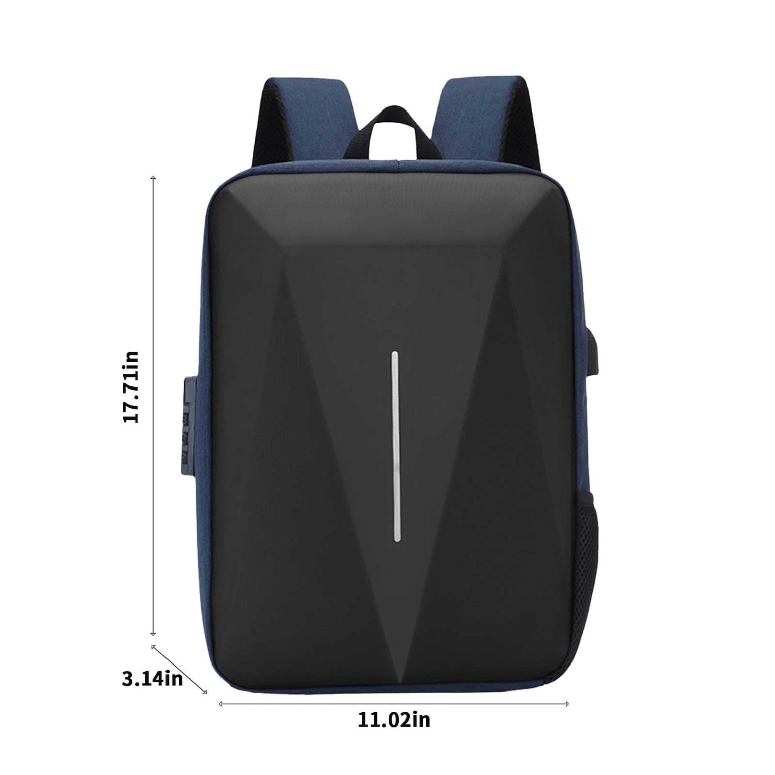 Rucsac laptop 18 inch, negru, slim, capacitate mare, 45x28x8cm
