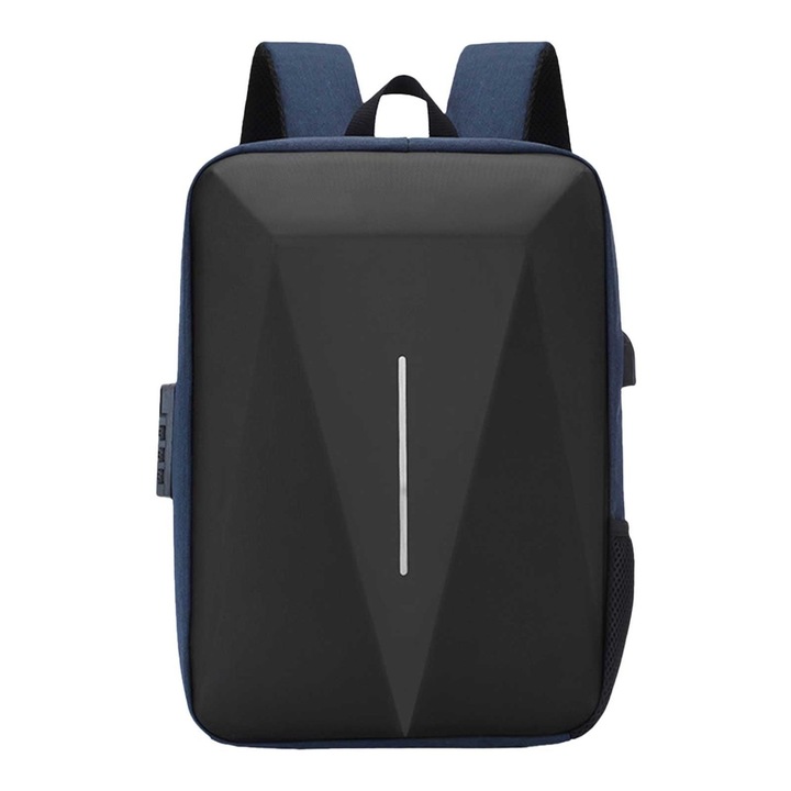 Rucsac laptop 18 inch, negru, slim, capacitate mare, 45x28x8cm