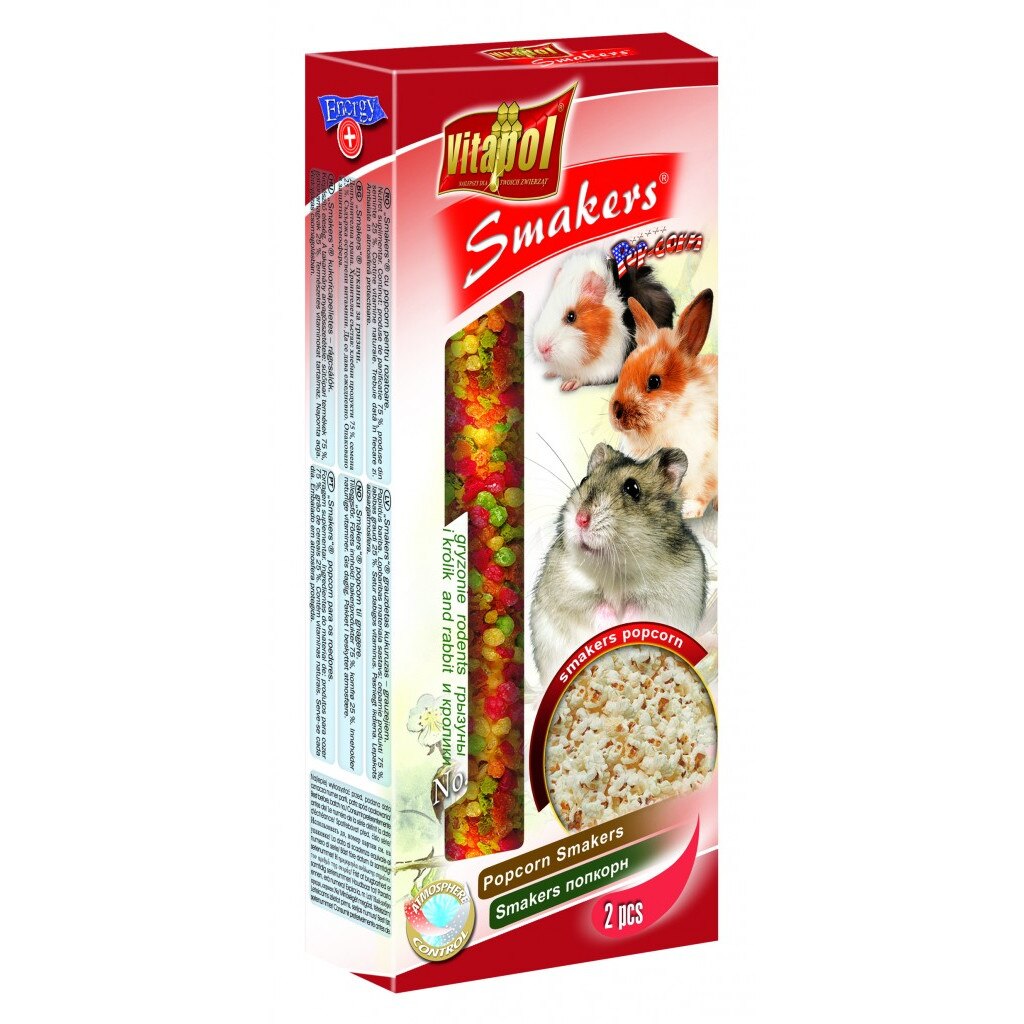 Batoane Vitapol cu popcorn pentru rozatoare, 90 g