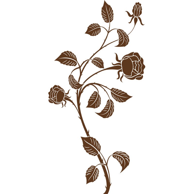 Sticker Decorativ - SMAER - TRANDAFIR - 60cm x 30cm - Maro