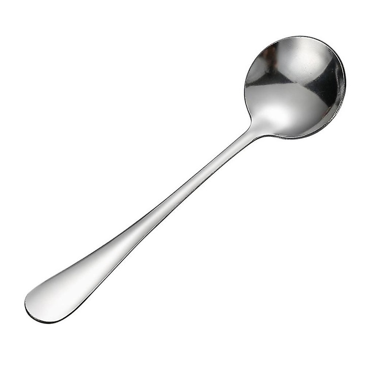 Set 12 linguri supa inox maner gros ergonomic, argintiu