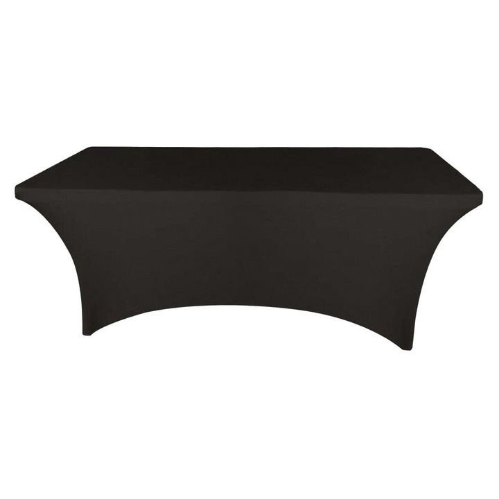 Fekete elasztikus téglalap alakú asztalterítő 183x76.5cm szett