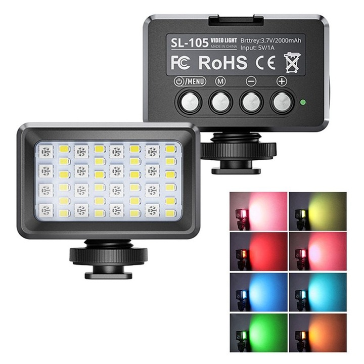 Подводна видео светлина LED мини RGB 5W 68x33x58mm водоустойчива 40м