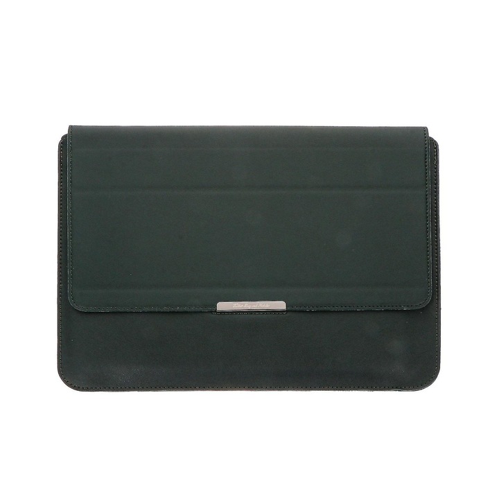 Husa laptop PU, suport pliabil, negru, 35x25x0.5cm
