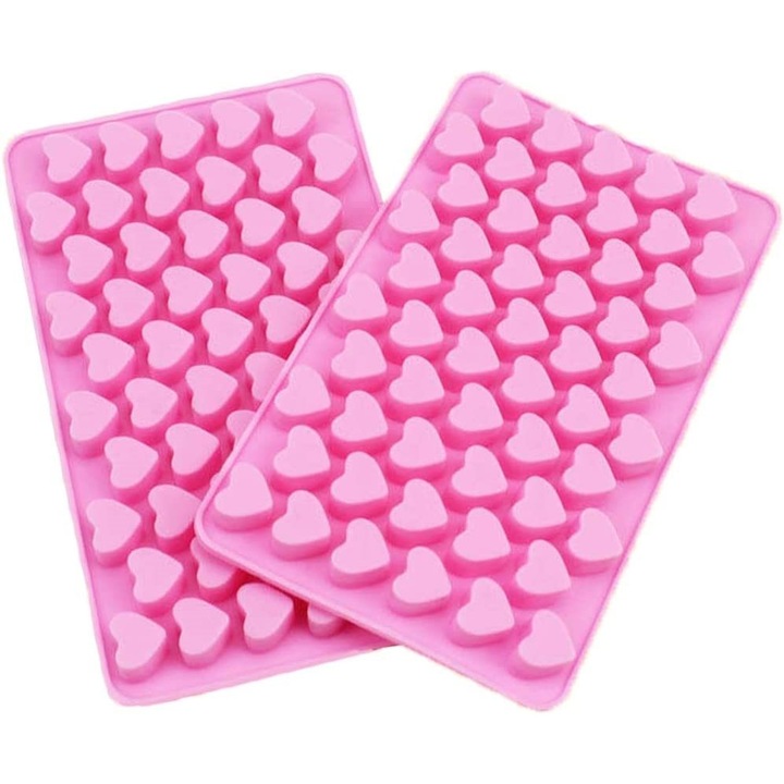 Set 2 forme silicon inimioare mini 18x11cm pentru copt si cuburi gheata