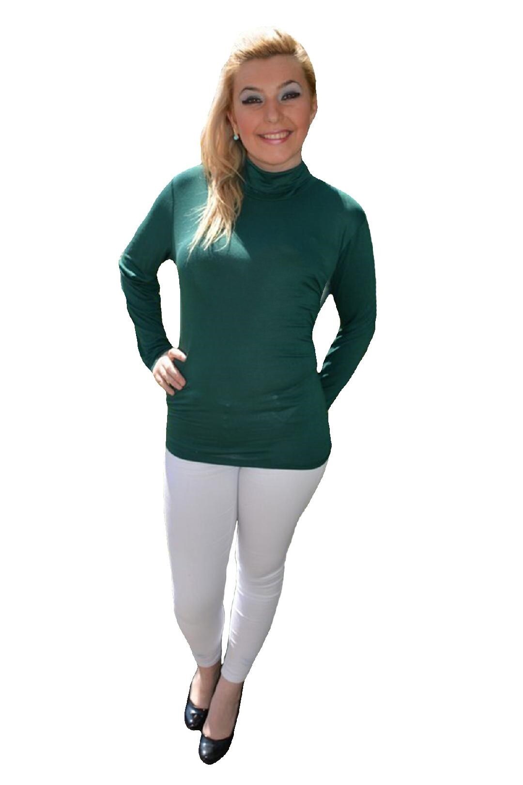 Bluza casual, croiala simpla,masura mare,D&J Exclusive, Verde inchis