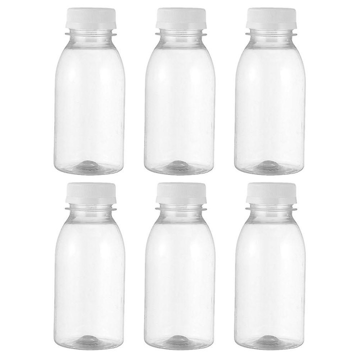 Комплект от 12 прозрачни бутилки 100ml PET с капачка 4x4x12cm за многократна употреба