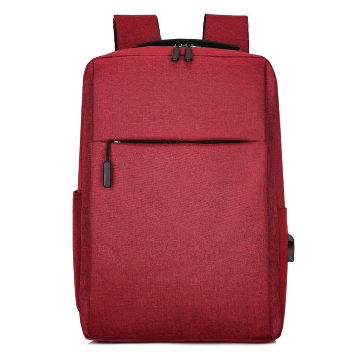Rucsac laptop rosu, capacitate mare, port USB, 41x29x12cm