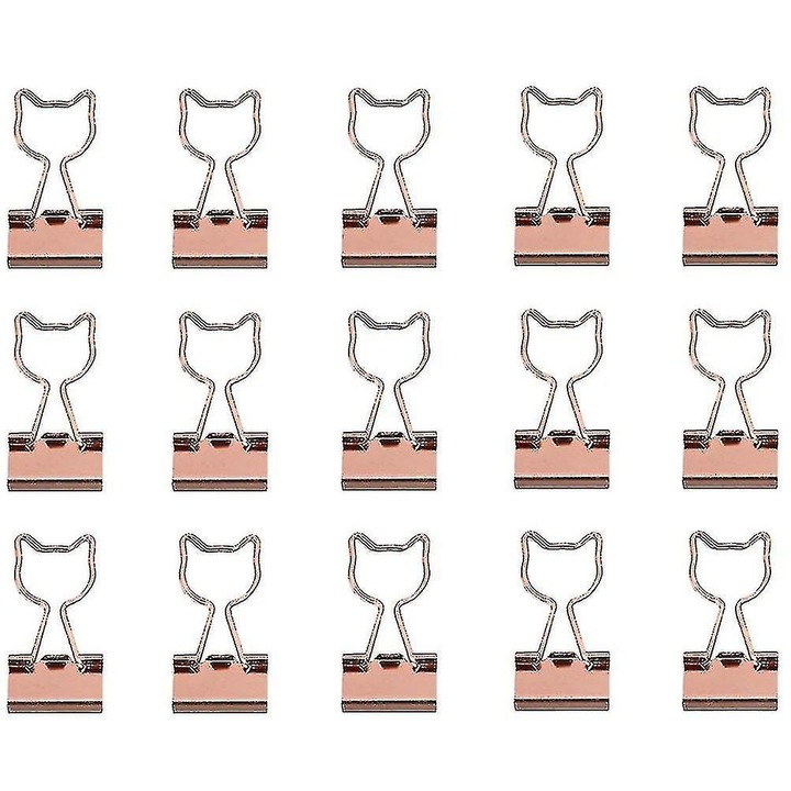 Комплект 15 метални кламера розово злато 4x2x1.2cm