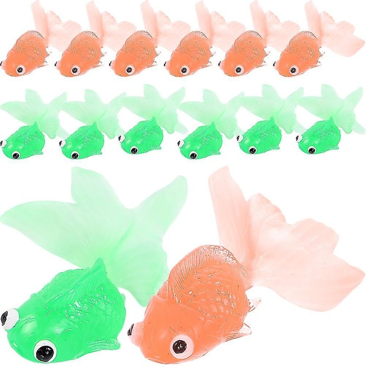 Set 20 jucarii pesti aurii, TPR, multicolor, 5.5x2x2cm
