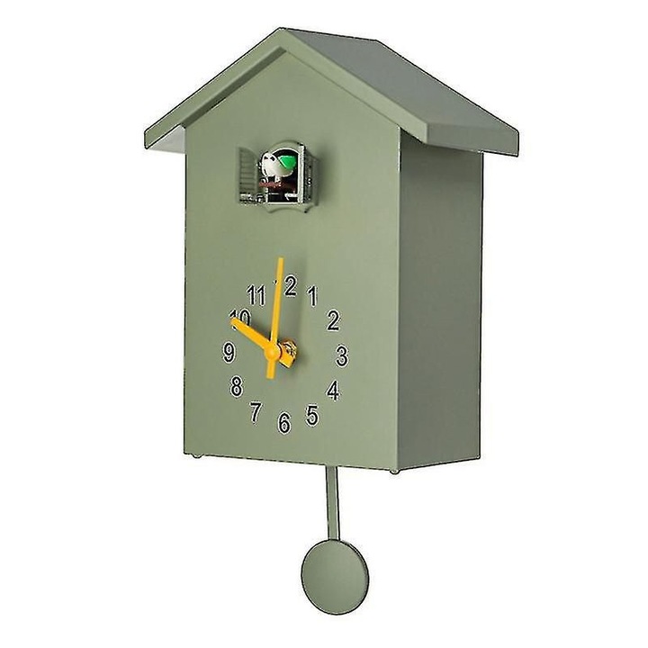 Ceas de perete cuc verde plastic 20x25x9cm