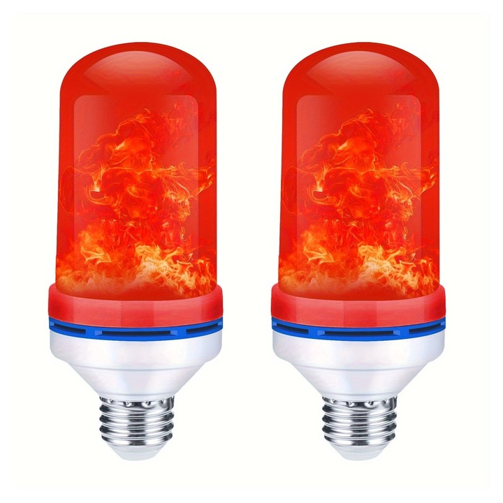 2 db LED lánghatású izzó készlet, 4 mód, piros, E27