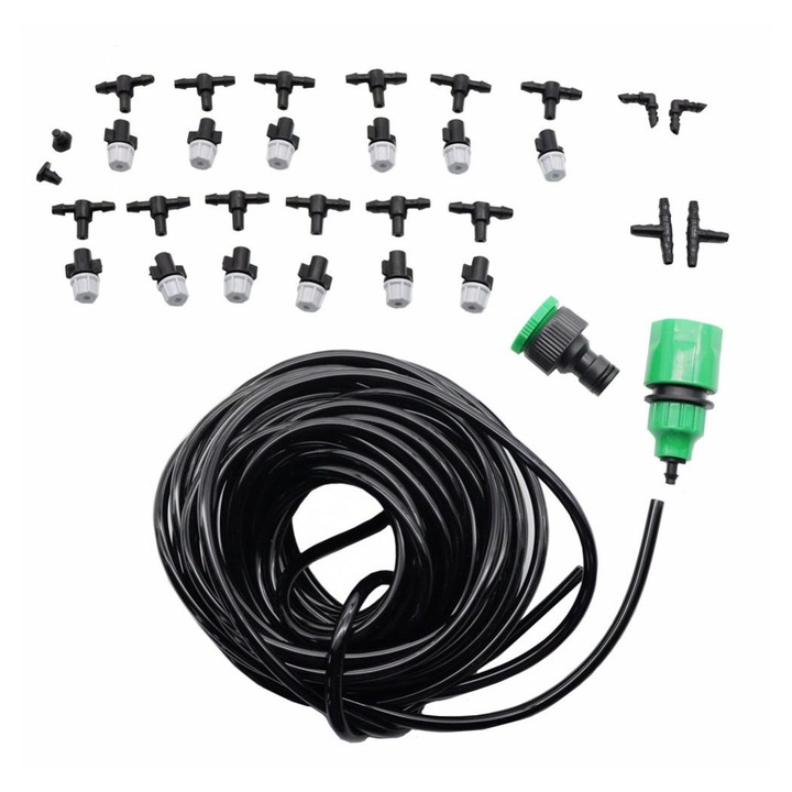 Set irigare gradina furtun PE 10m duze spray multicolor