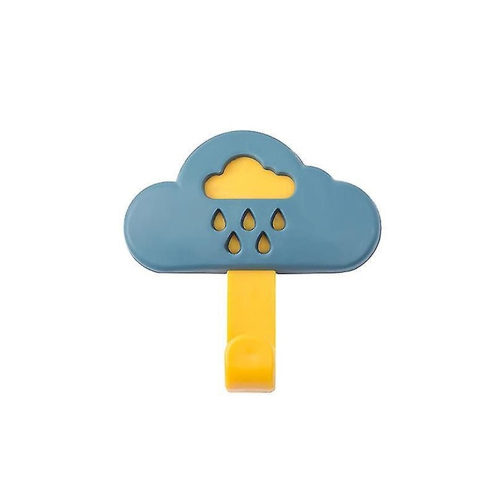 Set 4 carlige autoadezive nor albastru 1x6cm pentru camera copii