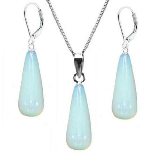 Set Argint Opalit Lacrima