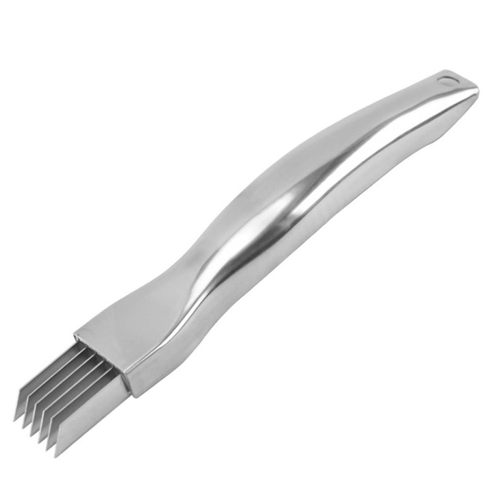 Cutit pentru feliat legume, inox, multifunctional, 16.4x2.4cm, protectie lama