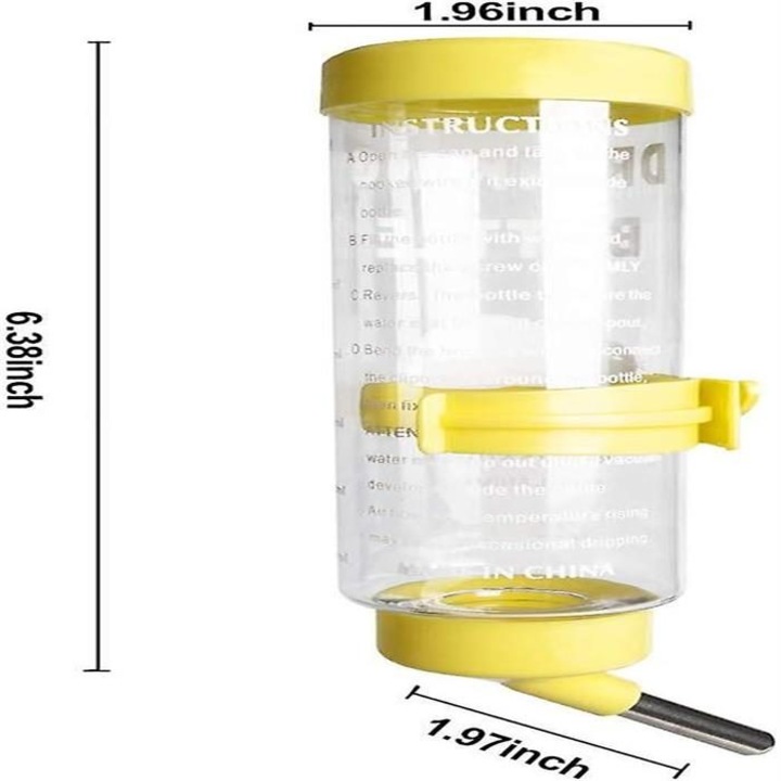 Set 2 sticle apa pentru rozatoare, non-picurare, plastic inox, 250ml