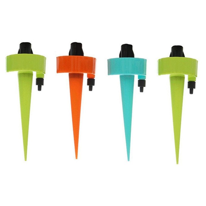 Set 4 duze automate irigare picurare, plastic, 5.5x16.5cm, multicolor