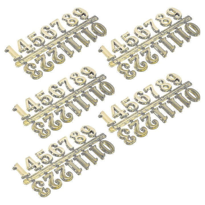 Set 5 seturi numere ceas arabic plastic 12.8x5.2x0.3cm alb