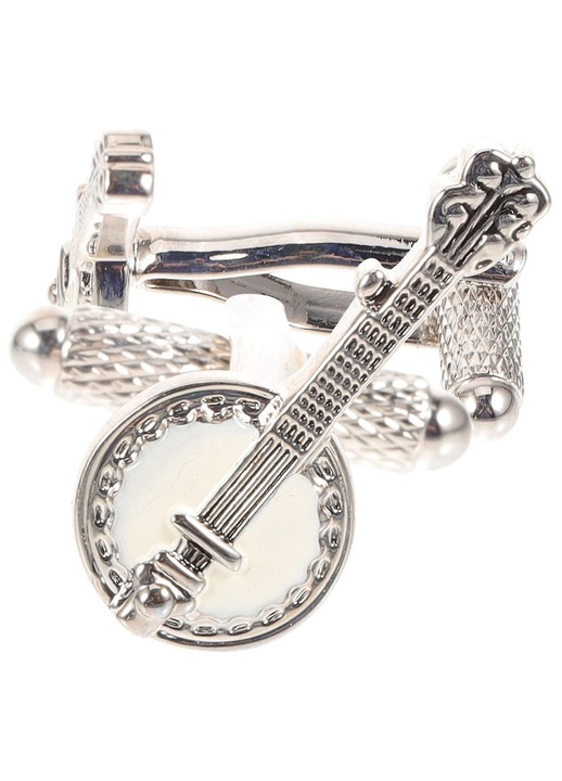Butoni camasa banjo argintii set 2 buc 2.5x2.5x1 cm
