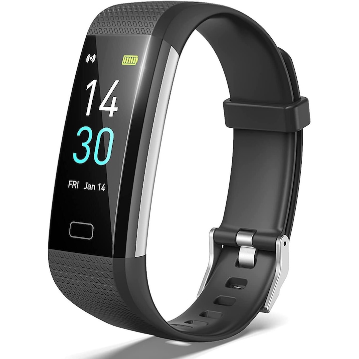 Ceas inteligent fitness, 1.4 inch, touchscreen, negru, reglabil