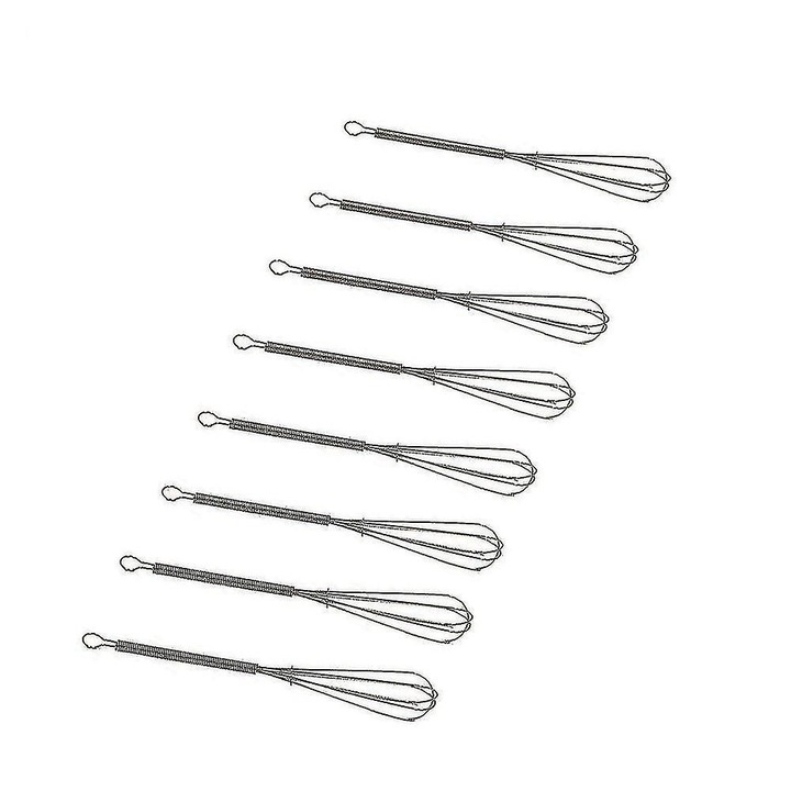 Set 8 teluri mini din inox, 18 cm, rezistente la temperatura, usor de agatat si curatat