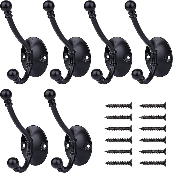 Set 6 cuiere metalice, rezistente, argintii, 6x3cm