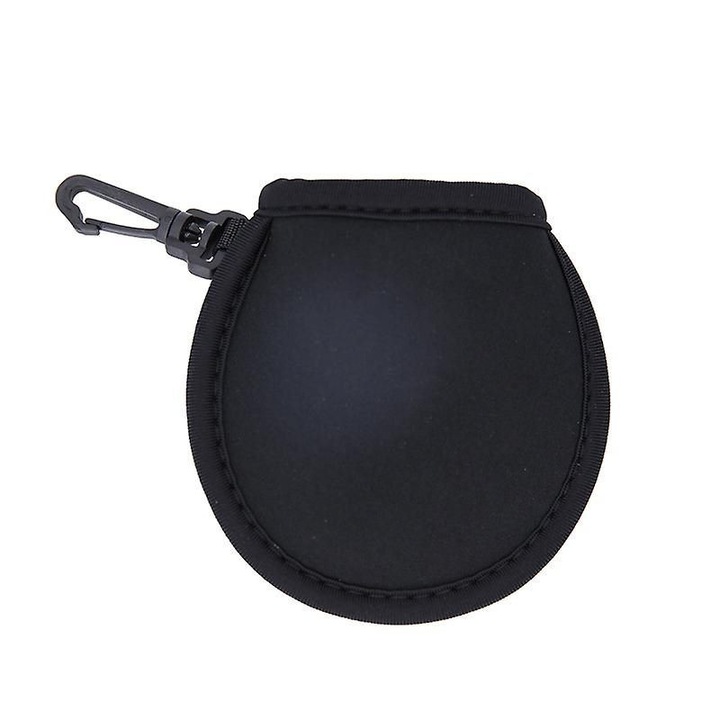 Husa curatare mingi golf, 10x10.5cm, impermeabil, microfibra, cu carabiniera