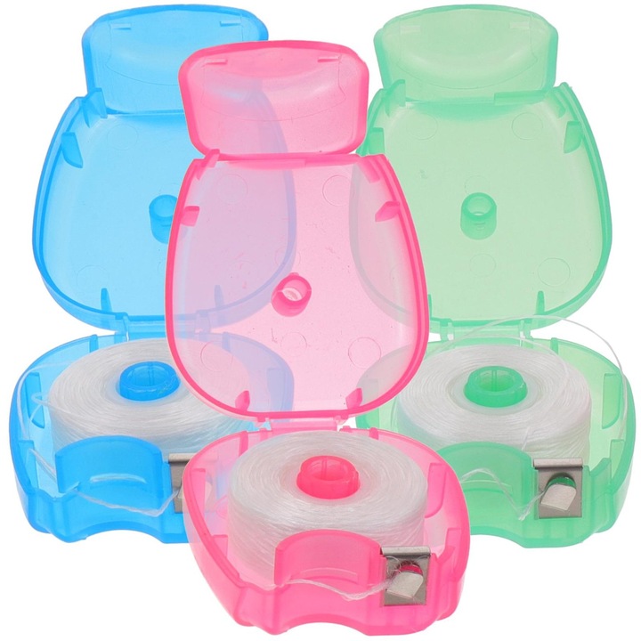 Set 3 ate dentare portabile multicolor 5x4x2cm