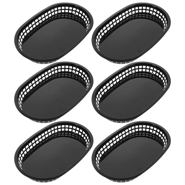 Set 6 cosuri servire YANYXR plastic negru 26.9x17.6x3.6cm