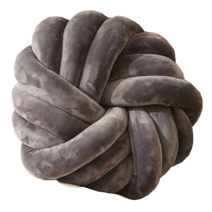 Perna decorativa noduri, gri inchis, 40x40x12cm