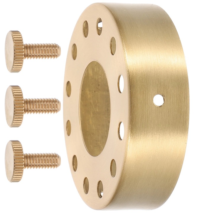 Inel de fixare pentru abajur YANYXR BCS3113037, suport prindere pentru abajur din cupru, auriu, 7.1 x 7.1 x 2 cm