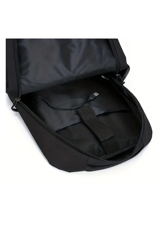 Set 3 rucsacuri capacitate mare, rezistent, cu incarcator USB, gri-negru