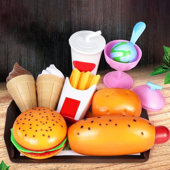 Set jucarii bucatarie copii, burger, multicolor, 17.5x16.5x7cm