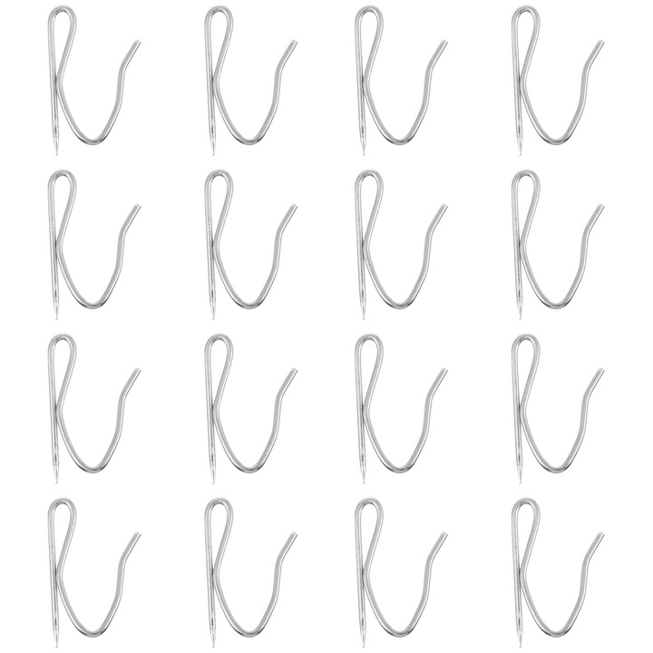 Carlige pentru perdea tip S ZYBLSSBB LSM2xh698-BCS0084184, inox (otel inoxidabil), argintiu, 100 buc, 3.5 x 2.2 x 0.2 cm