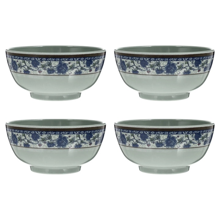 Set 4 boluri ramen YANYXR melamina albastru 11.3x11.3x5.4cm