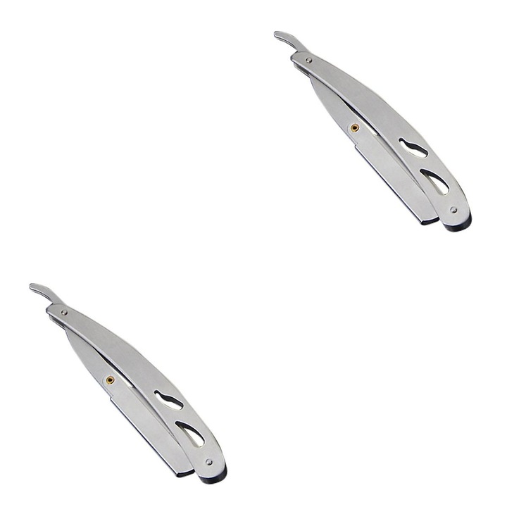 Set 2 suporturi vintage pentru lame de ras, otel inoxidabil, 12x3x0.5cm